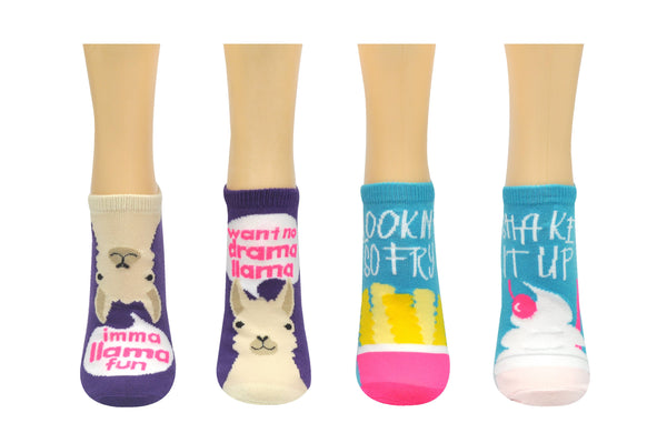 Funny Llama Fries 2 Pair Pack Lowcut Socks