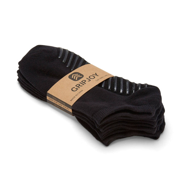 Black Low Cut Non-Slip Socks - 3 pairs
