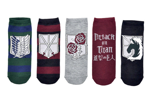 Attack on Titan Regiment 5 Pair Pack Lowcut Socks