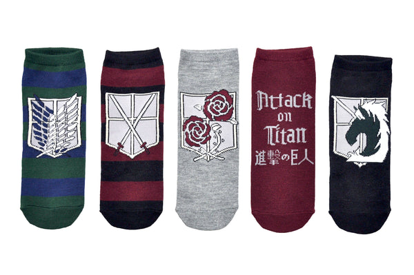 Attack on Titan Regiment 5 Pair Pack Lowcut Socks
