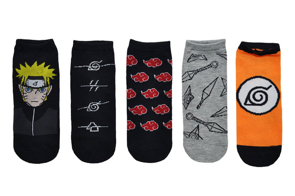 Naruto Shippuden Symbols 5 Pair Lowcut Socks