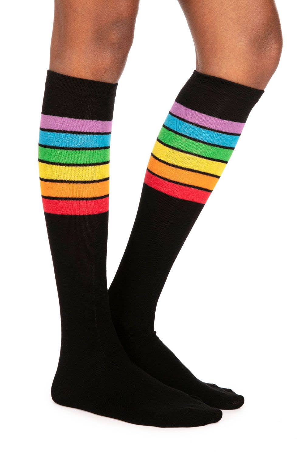 Women's Black Rainbow Socks