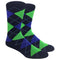 Navy Argyle Dress Sock  with Green and Blue Pattern