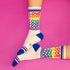 Love Rainbow Ribbed Gym Socks