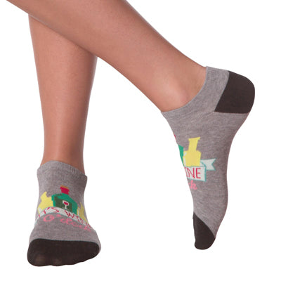 Women's Wine Time Ankle Socks Six Pair Pack
