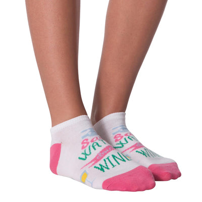 Women's Wine Time Ankle Socks Six Pair Pack
