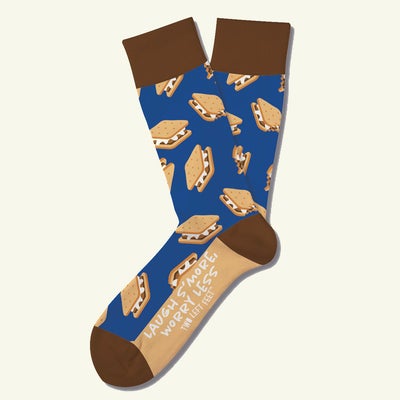 Laugh S'more Worry Less Everyday Socks