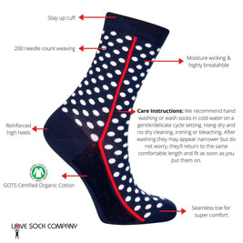 Men's Women's Red Line Socks - Navy