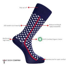 Men's Women's Red Line Socks - Navy