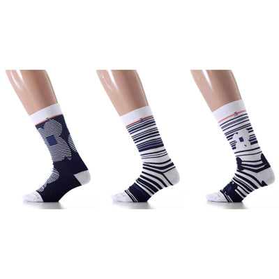 Matching Pair + Mismatched Spare - Black and White Flowers (3 Pk)