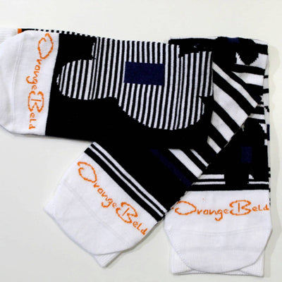 Matching Pair + Mismatched Spare - Black and White Flowers (3 Pk)