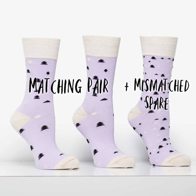 Matching Pair + Mismatched Spare - Lilac Triangles (3 Pk)