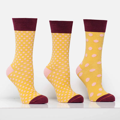 Matching Pair + Mismatched Spare - Yellow and Pink (3 Pk)
