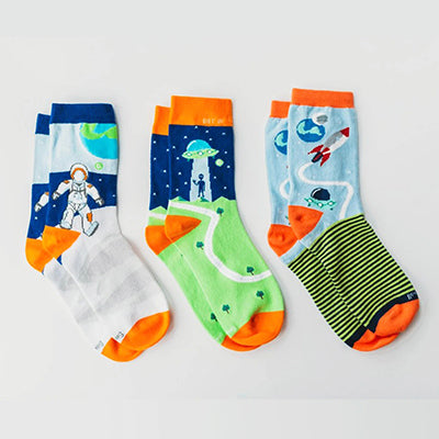 Organic Adult Socks - Out of This World - 3 pairs
