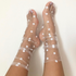Confetti Blanc Sheer Socks