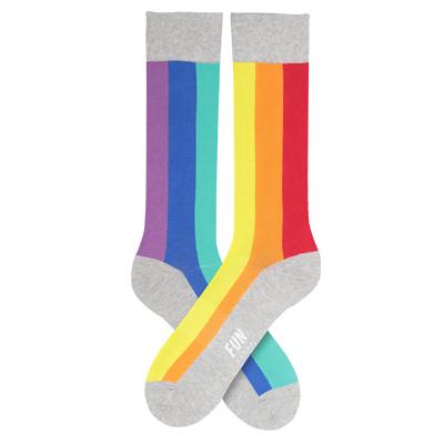 Men's Rainbow Stripe Crew Socks