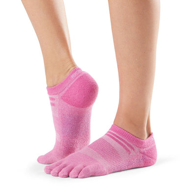 Medium Weight No Show Toe Socks - Peony