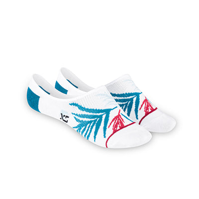 Tropical No Show Socks - White