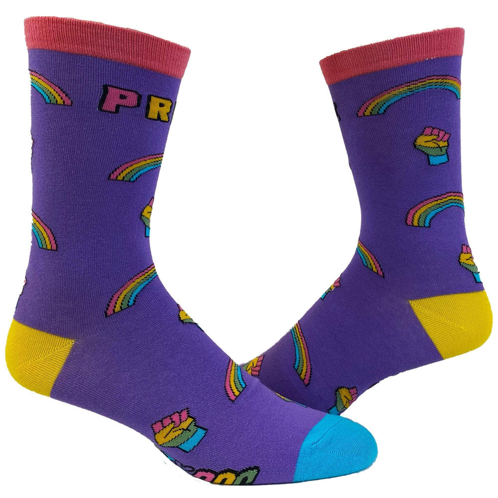 Mens Gay Pride Socks Rainbow Cool Design Parade Fun Crazy