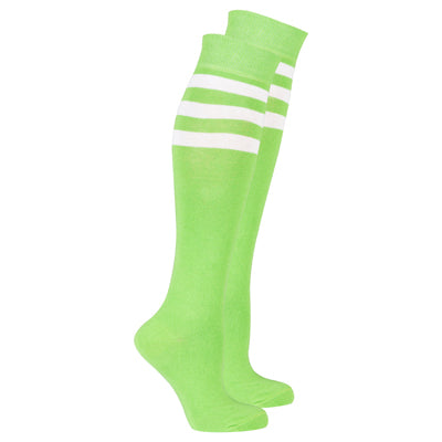 Lime Stripe Knee High Socks