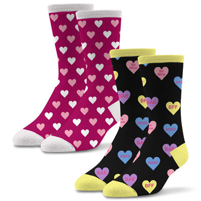 Women's Holiday 2 Pack Candy Hearts Valentine's Day Socks