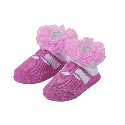Pink Mary Jane Socks with Ruffles