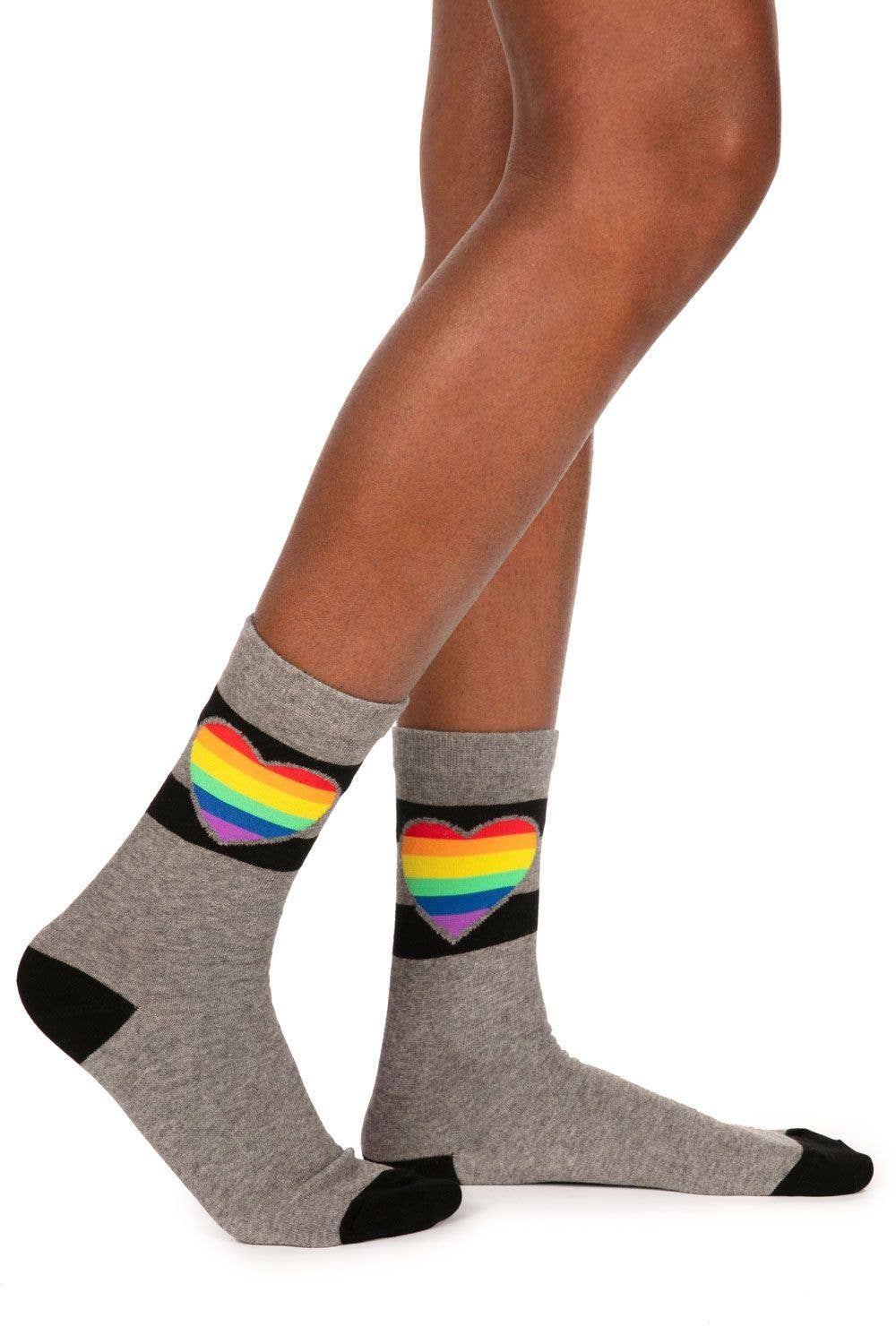 Women's Rainbow Heart Pride Socks
