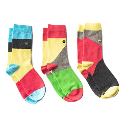 Organic Adult Socks - Blocks of Colour
