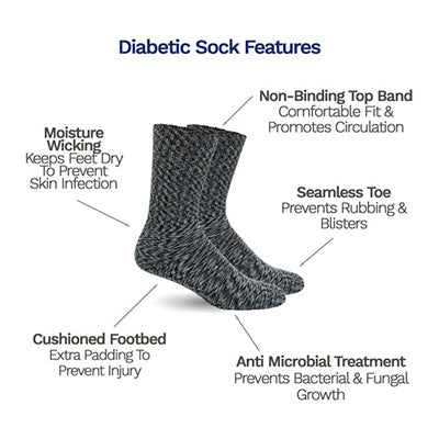 Diabetic Socks - Marble Grey