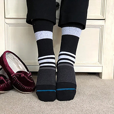 Diabetic Socks - Black Stripes
