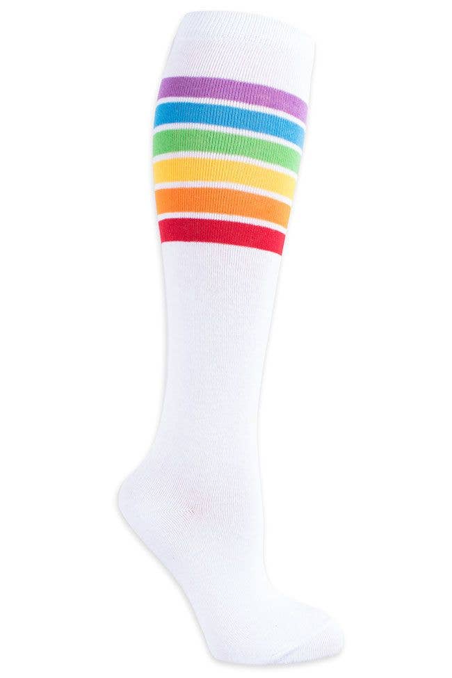 Women's White Rainbow Socks