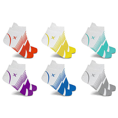 White Edition V-Striped Ankle Compression Socks - 6 Pairs