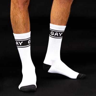 Gay Black and White Gym Socks