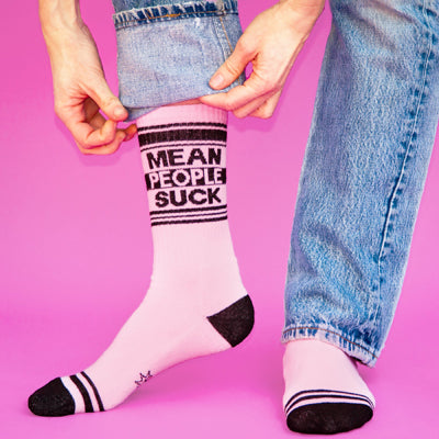 Mean People Suck Ribbed Gym Socks