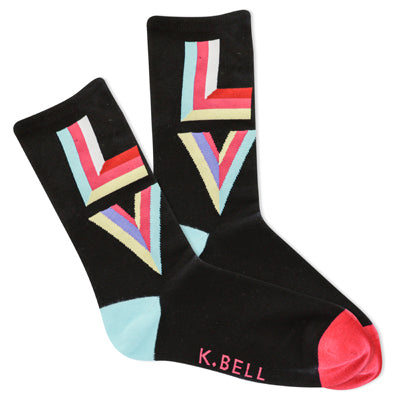 Women's Love Stripe Crew Socks