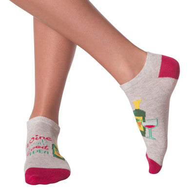 Women's Wine Time Ankle Socks Six Pair Pack