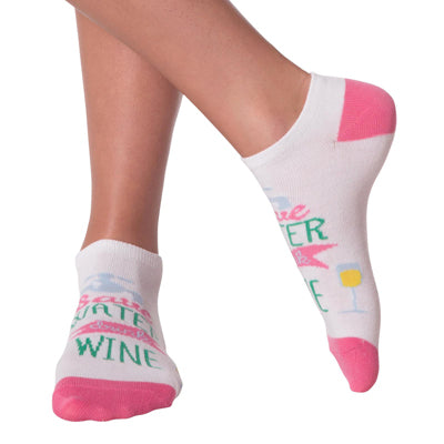 Women's Wine Time Ankle Socks Six Pair Pack