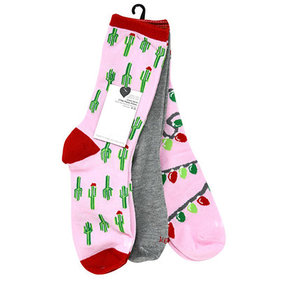 Kensie 3pk Cactus Socks Size 9-11