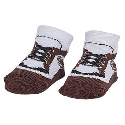 Brown And White Sneakers With Football Socks