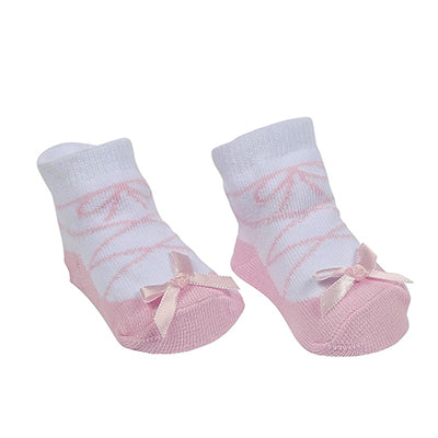 Light Pink Ballerina with Ribbon Bow Socks