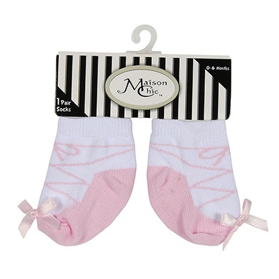 Light Pink Ballerina with Ribbon Bow Socks
