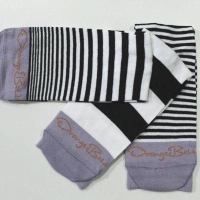 Matching Pair + Mismatched Spare - Black and White Striped (3 Pk)