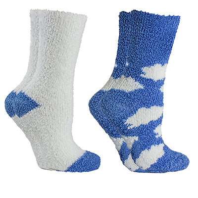 Women's Non-Skid Lavender Infused Slipper Socks, 2-Pair Pack with Lavender Sachet Gift, 