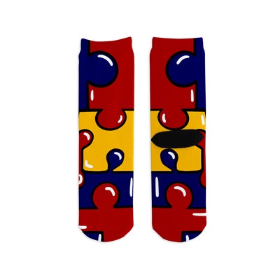 Motsu x Andre Sullivan - Puzzled Kids Crew Socks