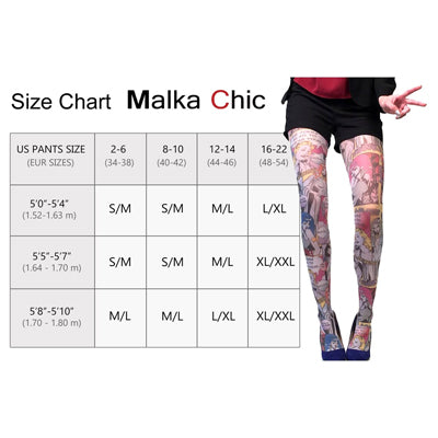 Colorful Patch Tights for Women