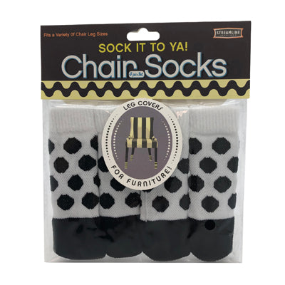 Sock It To Ya! Chair Sock Set - B&W Dots