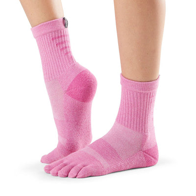 Medium Weight Crew Toe Socks - Peony