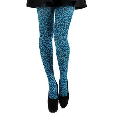 Turquoise Leopard Tights for Women