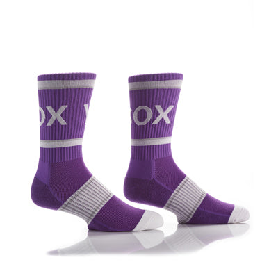 Ribbed Athletic Crew Socks - Purple