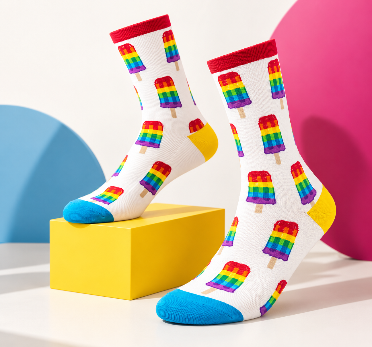 Rainbow Popsicle Socks